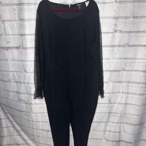 Black Jumpsuit with Lace Arm Design